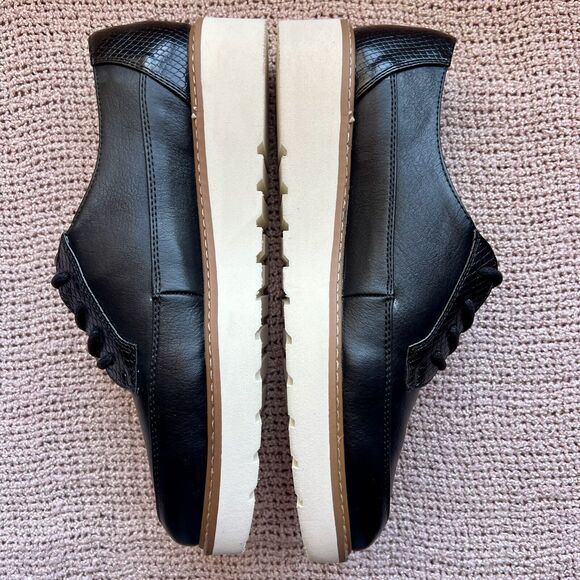 Naturalizer Emme Black Faux Leather & Snake Skin Accent Lace Up Oxford Shoes 8 M - Picture 5 of 16